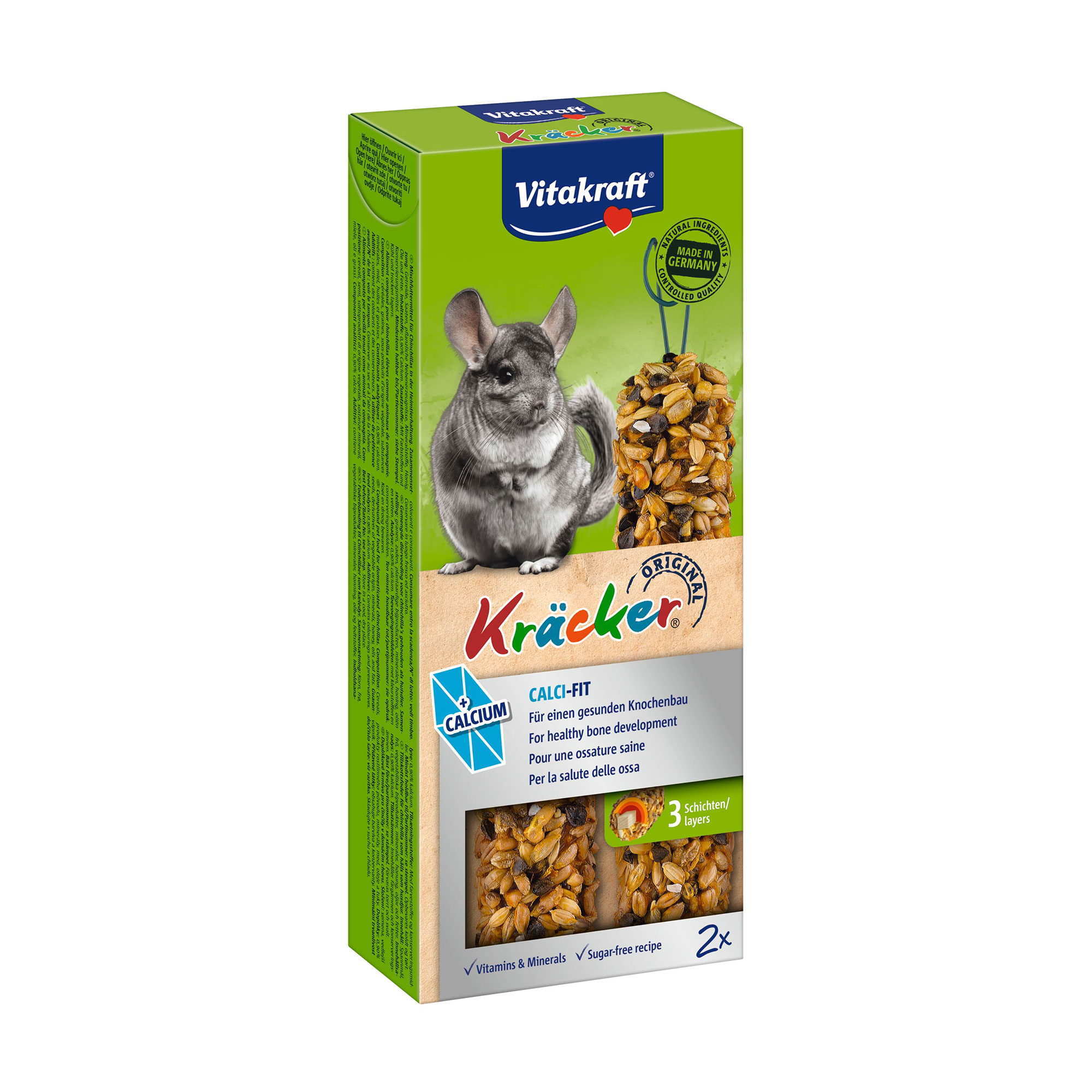 Ласощі для шиншил Vitakraft Kracker з кальцієм, 2 шт